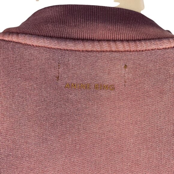 Anine Bing Womens Pink Ombre Sweatshirt Graphic Casual Crewneck Sz M - Picture 6 of 11